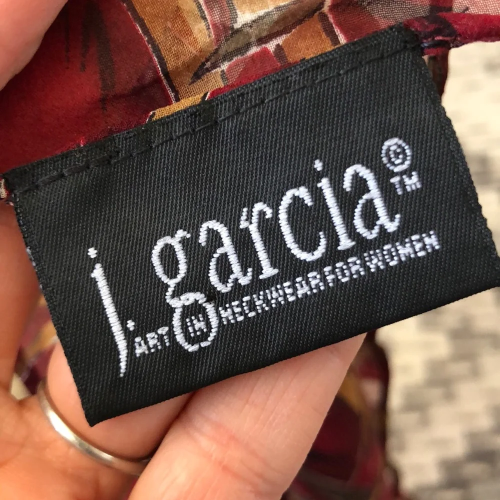 J. Garcia Art in Neckwear for Women Limited Edition Silk Sheer Square Scarf